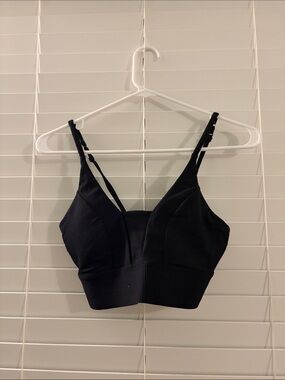 Old Navy Black Ribbed Longline Bralette